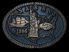 TF13102 1986 NAT'L ASSOC. OF BELT BUCKLE COLLECTORS SOLID BRONZE BUCKLE