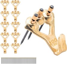 Heavy Duty Picture Frame Hooks Supports Up to 100 lbs - 100 Pack with Nails | Pi