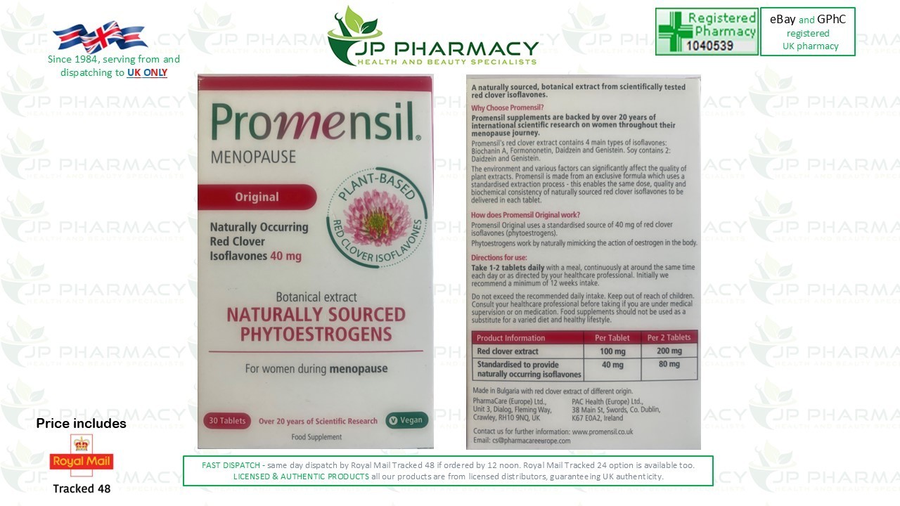 ProMEnsil MENOPAUSE naturally sources phytoestrogens 30x 40mg tablets.