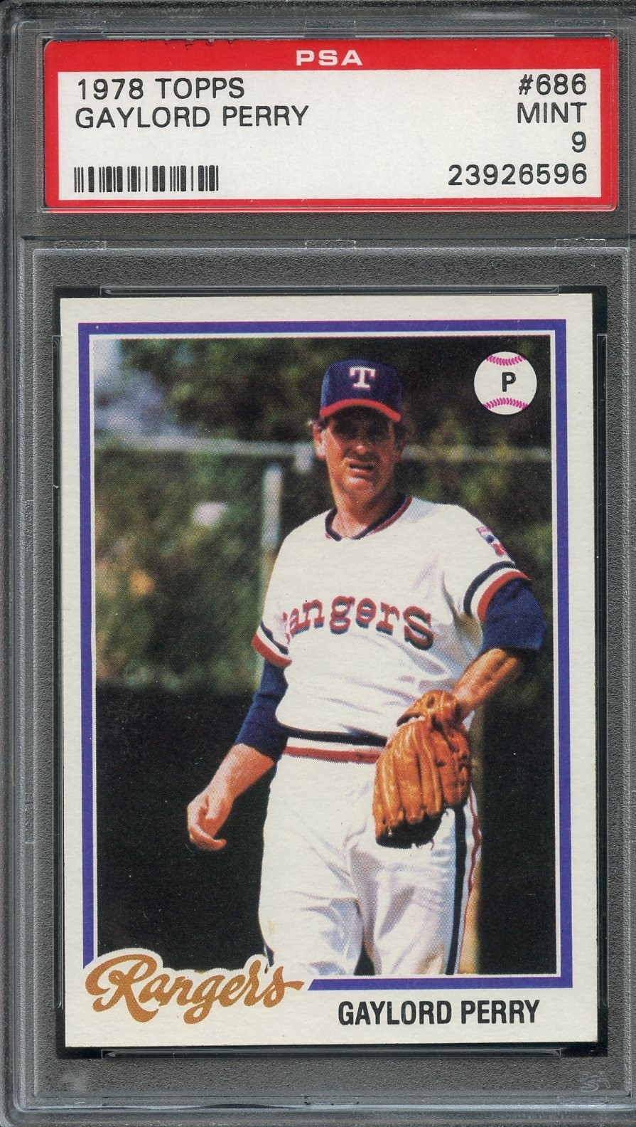 1978 Topps #686 Gaylord Perry PSA 9 Tough Mint HOF Texas Rangers 6596