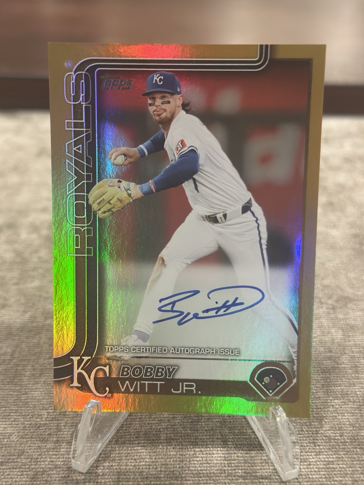 2025 Topps Series 1 Real One Autographs Bobby Witt Jr. #100 Gold Foil /50 (AU)