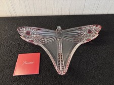 Baccarat Crystal Dragonfly Cut Glass Red Crystal Overlay