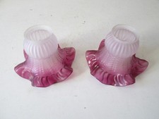 tulipes en pête de verre anciennes rouges abat-jour applique