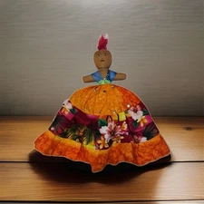 Caribbean Topsy Turvy Flip Flop Handmade Handpainted Cloth 12" Doll