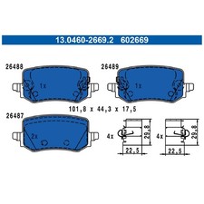 Satz Bremsbeläge Bremsklötze hinten für KIA Sportage 5 NQ5 | 24518322