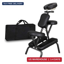 Portable Massage Chair Folding Tattoo Therapy Spa Chair 250 lb Carry Bag Black