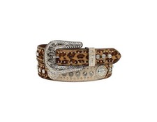 Nocona Western Belt Womens Leopard Print Calf Hair Conchos N320003402