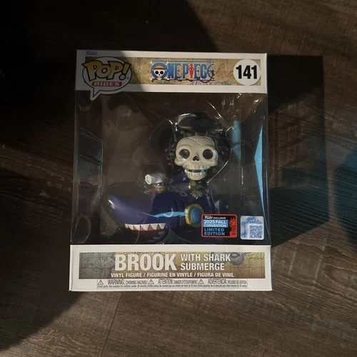 Funko Pop Rides Anime One Piece Brook with Shark Submerge 141 NYCC Con Sticker