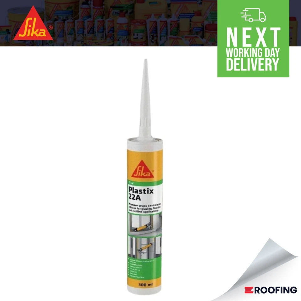 EVERBUILD SIKA PLASTIX-22A PREMIUM GRADE SILICONE SEALANT - 9 Colours available
