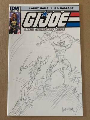G.I. JOE: A REAL AMERICAN HERO #214 RI LARRY HAMA ''SKETCH'' VARIANT COVER IDW VF+