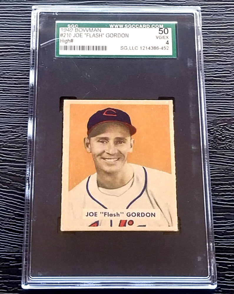 1949 BOWMAN JOE GORDON HIGH # BASEBALL CARD #210 **NICELY CENTERED** SGC 4 VGEX