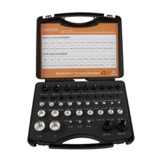 Nut Bolt Thread Checker 23 Inch  21 Metric Sizes Identifier Gauge Box 44Pcs
