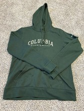 Columbia Sportswear Women s Small Green Fleece Pullover Hoodie Logo Sweatshirt