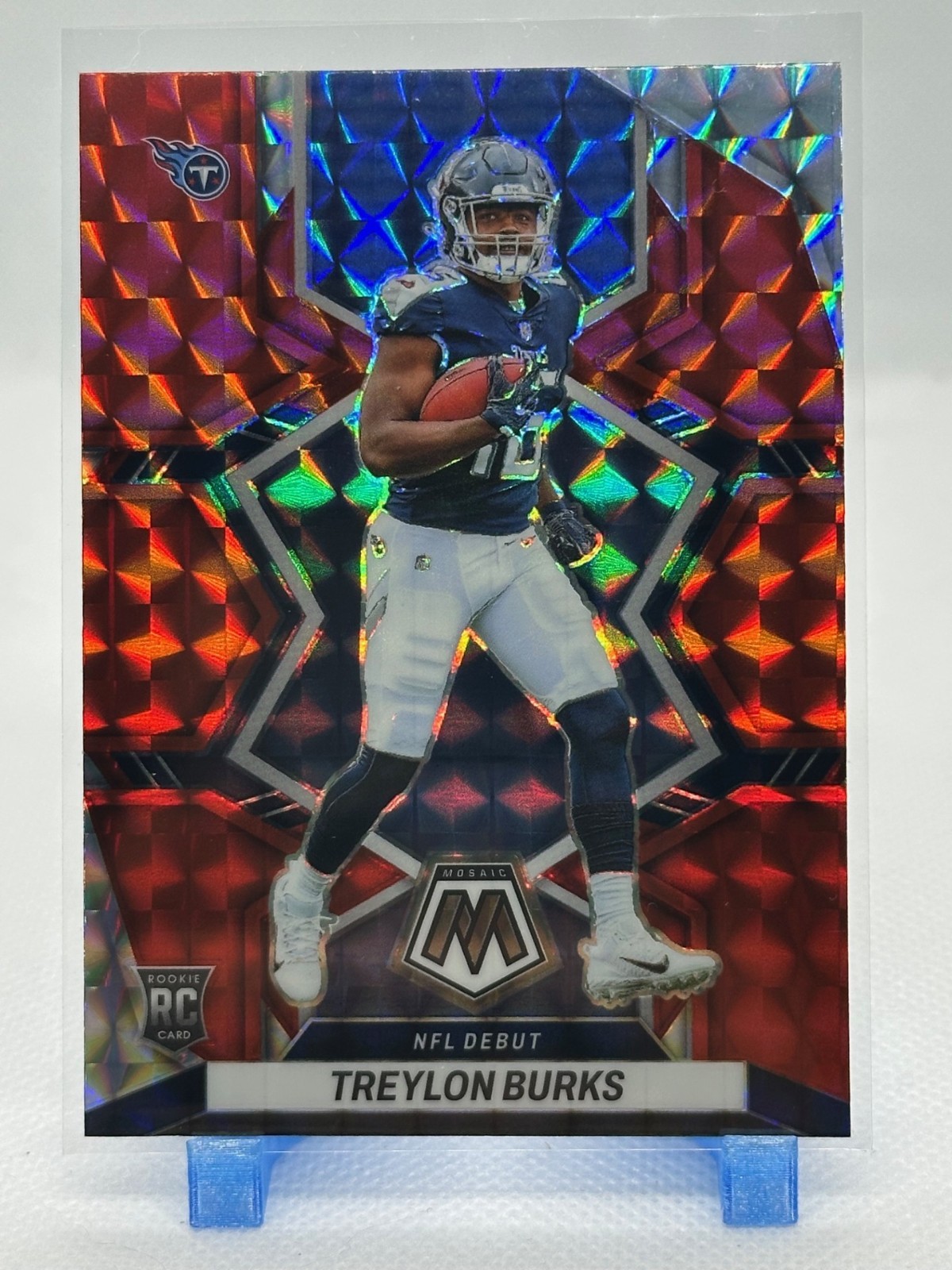 Treylon Burks 2022 Panini Mosaic - NFL Debut - Red Mosaic Prizm #279 RC- Titans