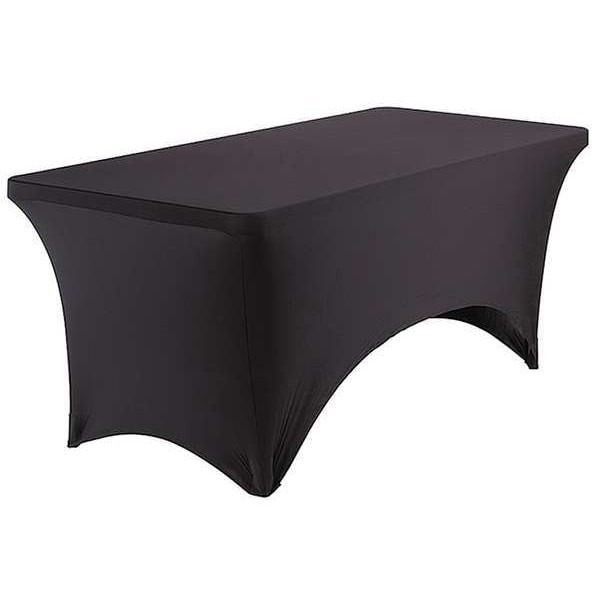 Iceberg 16521 Igear Stretch Fabric Table Cover, 30 In W X 72 In L, Black