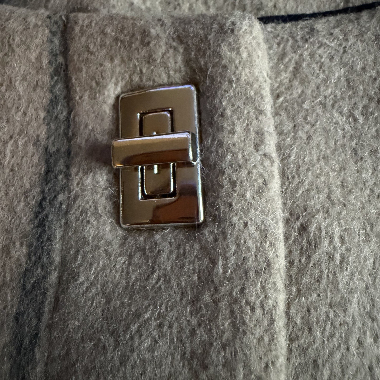 Zara Basic Beige Striped Snap Button up Wool Blen… - image 5