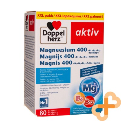 DOPPELHERZ Aktiv Magnesium 400mg Vitamin B Komplex 80 Tabletten Nervensystem