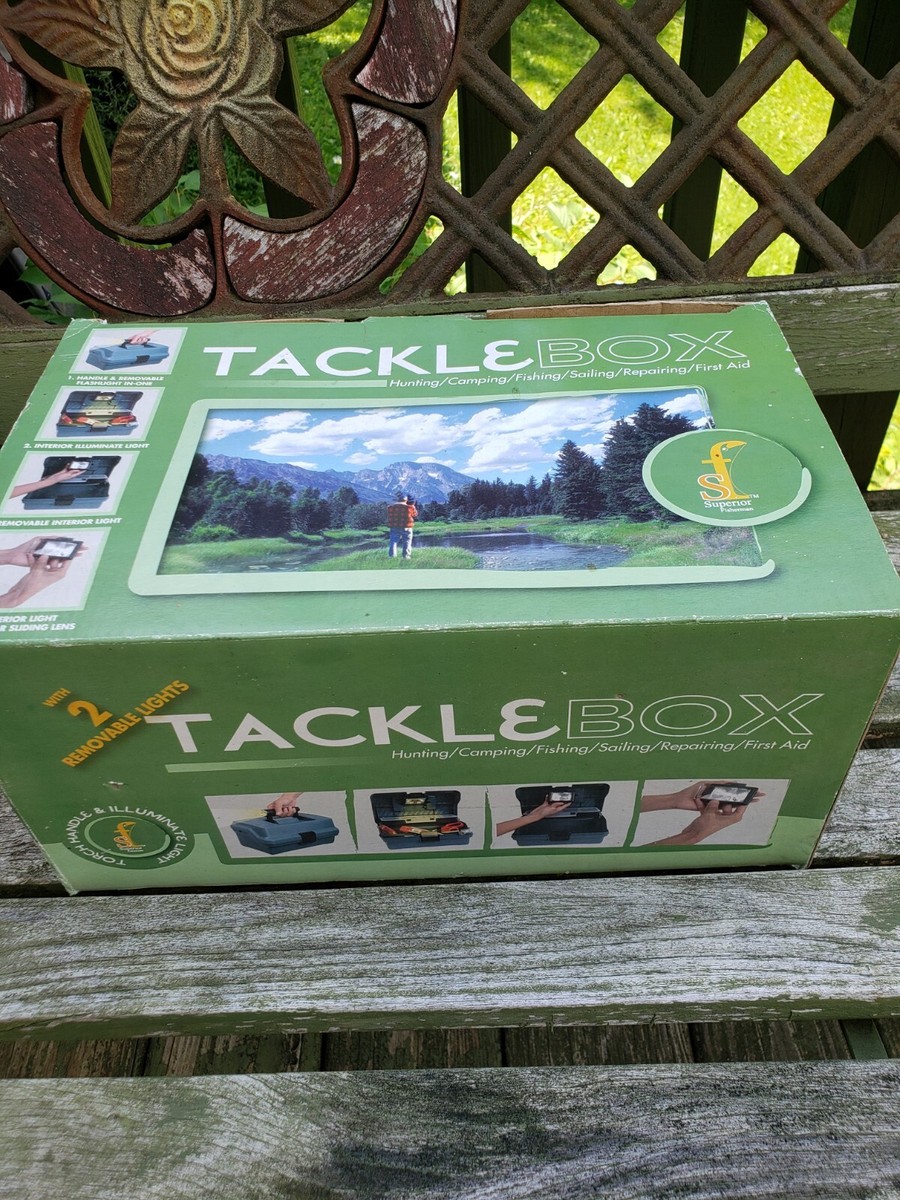 fisherman's tackle box Fishing Tackle Box By Superior Fisherman Lures, Weights, & More NIB NEW  GIFT