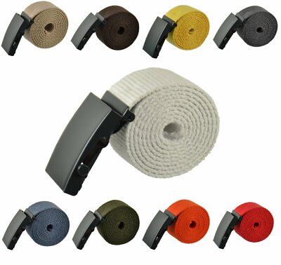 Stoffgürtel Canvas Gürtel Jeans Gürtel Schiebe Schnalle B:4cm Anthrazitgrau -MAK
