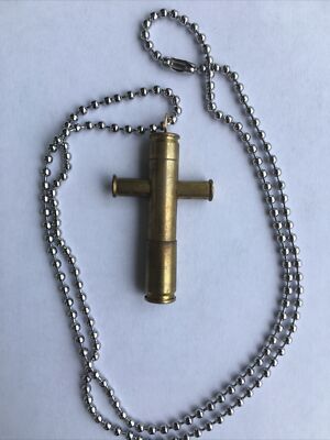 Cross Necklace Brass Bullet Casings