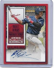 Rafael Devers 2015 Panini Contenders Draft Ticket BLUE Foil RC Auto Autograph