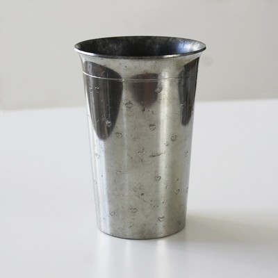 Vtg Just Andersen Denmark Pewter Vase Tumbler Julep Cup Hearts