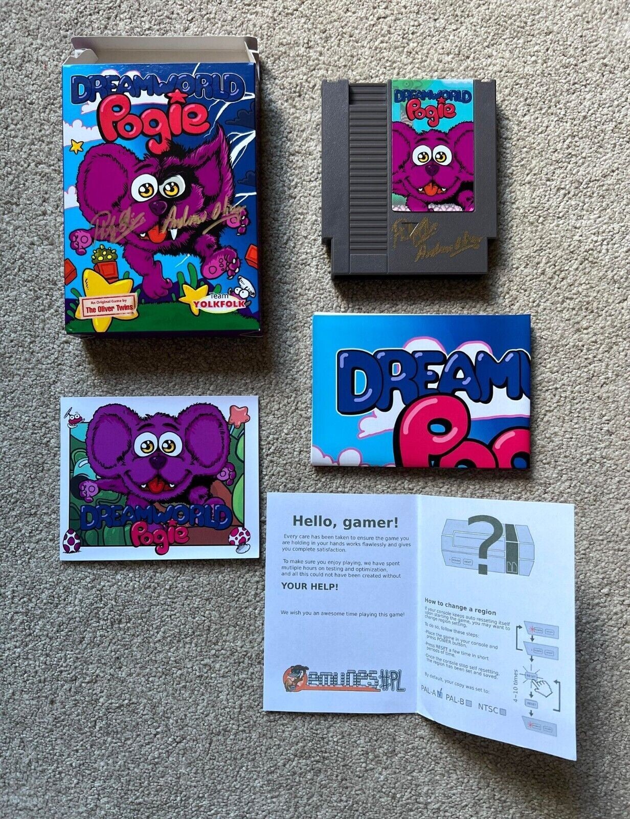 Dreamworld Pogie Nintendo NES Kickstarter Signed by the Oliver