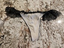 True Vintage Victoria Secret Dream Angels Satin  Lace Keyhole Thong Large