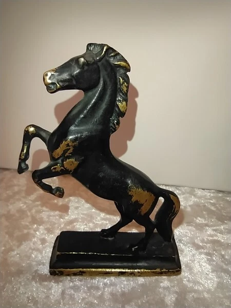 Broche Ancienne Décor Cheval En Bronze - Équidé Vintage à Collectionner