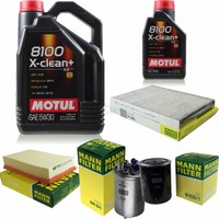 MANN-FILTER Inspektionspaket 6L Motul 5W-30 8100 X-Clean+ FüR Seat Ibiza Ii 1.9