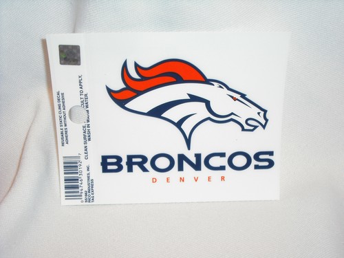 Denver Broncos Logo Static Cling Sticker NEW!! Window or Car! NFL - Picture 2 of 2