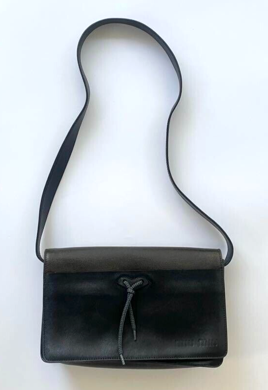 miu miu Archive Leather One Shoulder Bag Black Vintage miu miu Archive Leather One Shoulder Bag Black Vintage