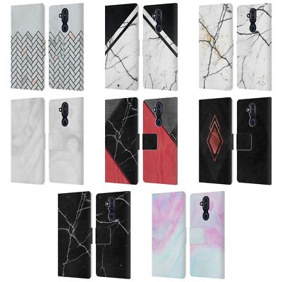OFFICIAL ALYN SPILLER MARBLE LEATHER BOOK WALLET CASE COVER FOR NOKIA PHONES