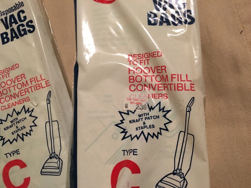 Lot of 9 - DVC Brand Type C Vacuum Cleaner Bags Disposable Hoover Bottom Fill - Image 3 of 4