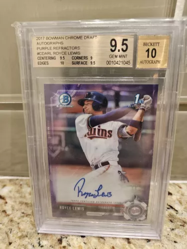 2017 Bowman Chrome Royce Lewis Draft Purple Refractor Auto #/250-BGS 9.5 Auto 10