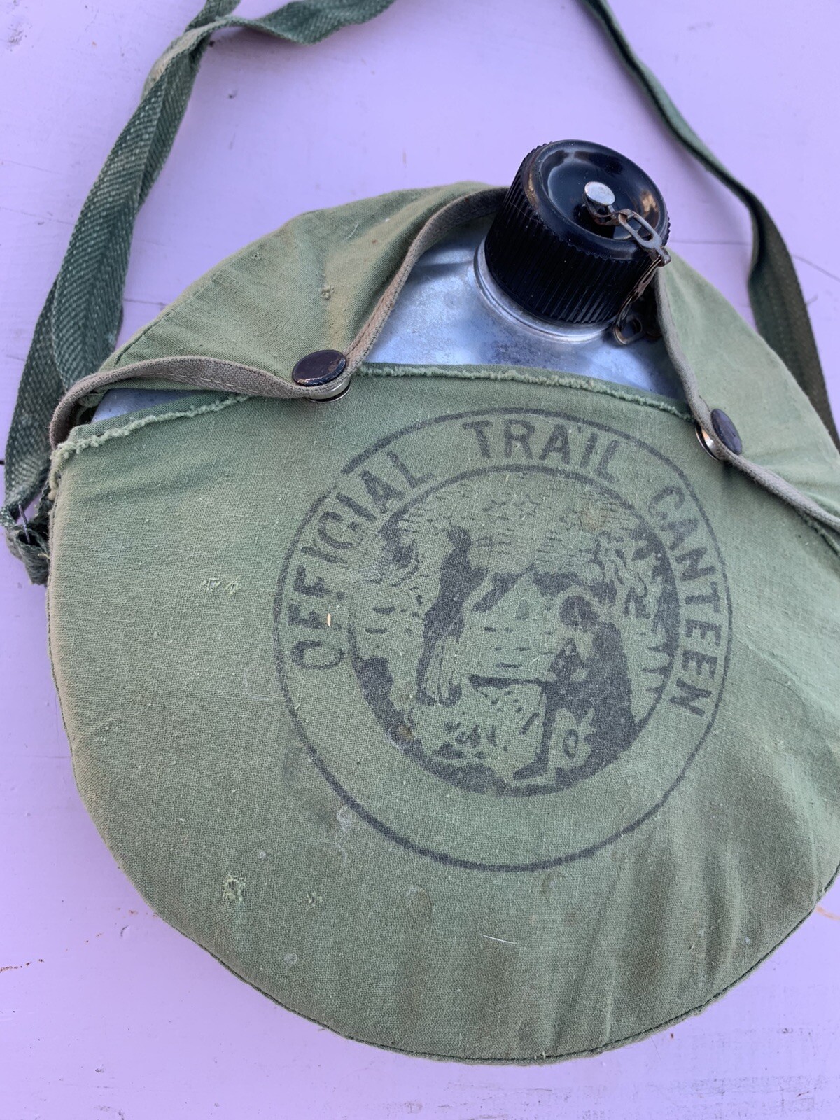 Vintage Boy Scouts Canteen , Official Trail Canteen , Metal Boy Scouts