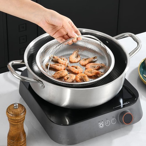 Kitchen Stainless Steel Food Steamer Basket With Handle Feet Rice Cooker Steam - Picture 11 of 12