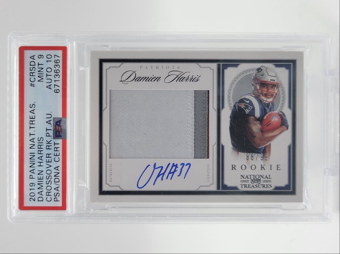Damien Harris Panini National Treasures Crossover Rookie Patch Autographs #CRSDA Base