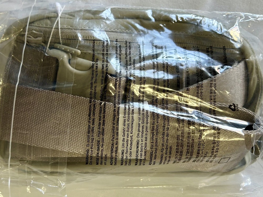 Lululemon Everywhere Belt Bag 1L with 55.5" Long Belt in Raw Linen NWT Authentic