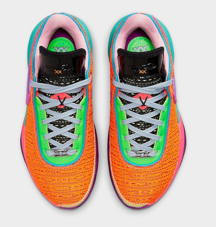 lebron shoes green and orange