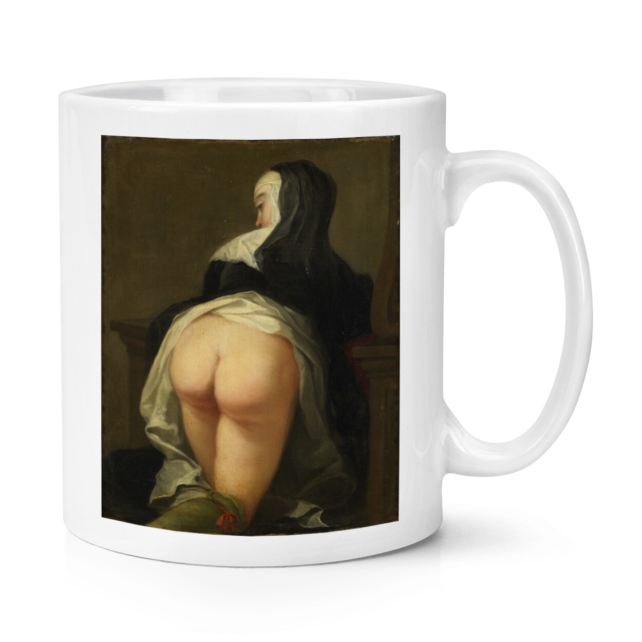 Nun Flashing Bottom 10oz Mug Cup Birthday Funny Joke Rude Pin Up Girl Nude Bum