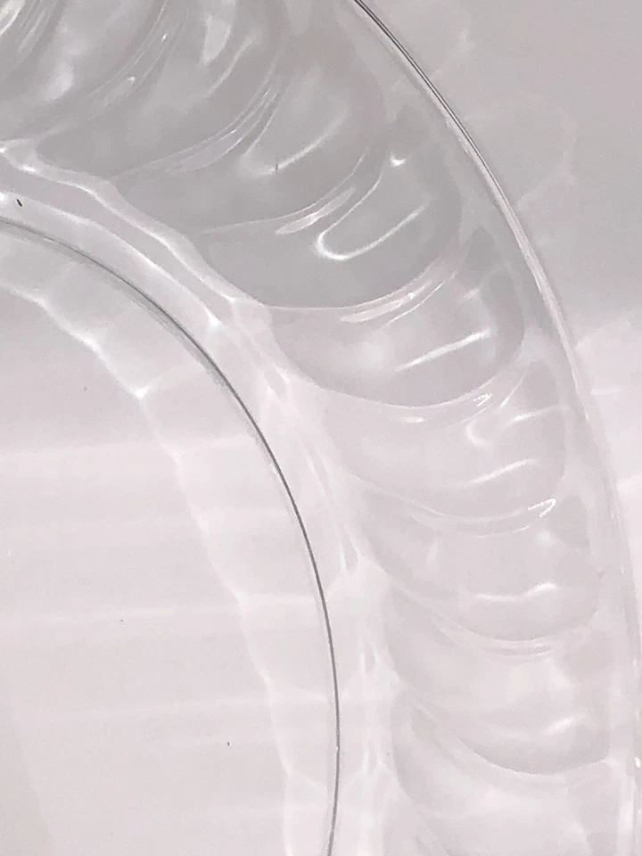 Set Of 5 Libbey Duratuff Clear Glass Plate Raised Rim 9” - Image 2 of 4