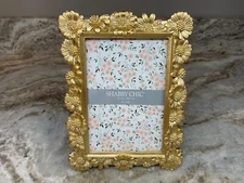 Shabby Chic Gold Tone Sunflower Photo Frame 4x6 Vertical Or Horizontal. New.