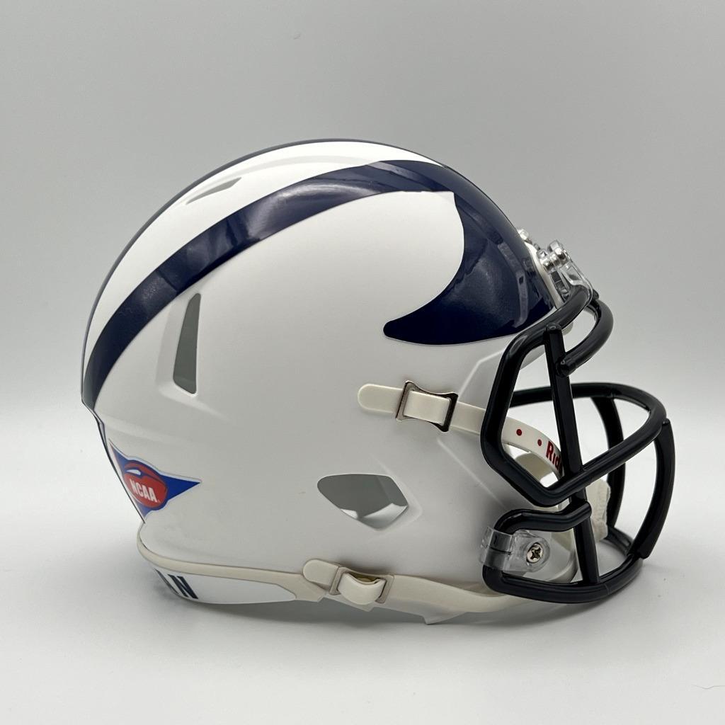 Michigan Wolverines CUSTOM Matte White Navy Blue Wings Mini