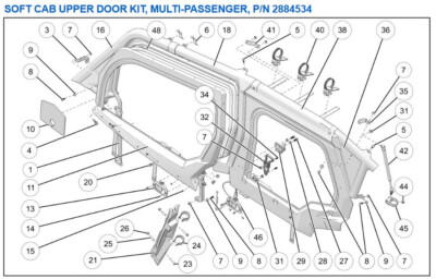 2024-2025 Genuine OE Polaris RZR XP4 1000 4-Seat Upper Door Set