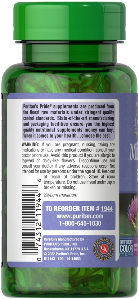 Paquete de 2 extractos concentrados de cardo mariano 4:1 1000 mg (silimarina) 180 sgls Foto 4 de 4