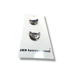 Vintage JHB International Pewter Cat Buttons (2) – Made in Italy – New on Card