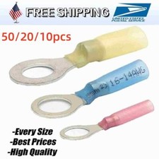Wire Crimp Connectors Waterproof Heat Shrink Ring Terminals 22-10 AWG US 50-10x