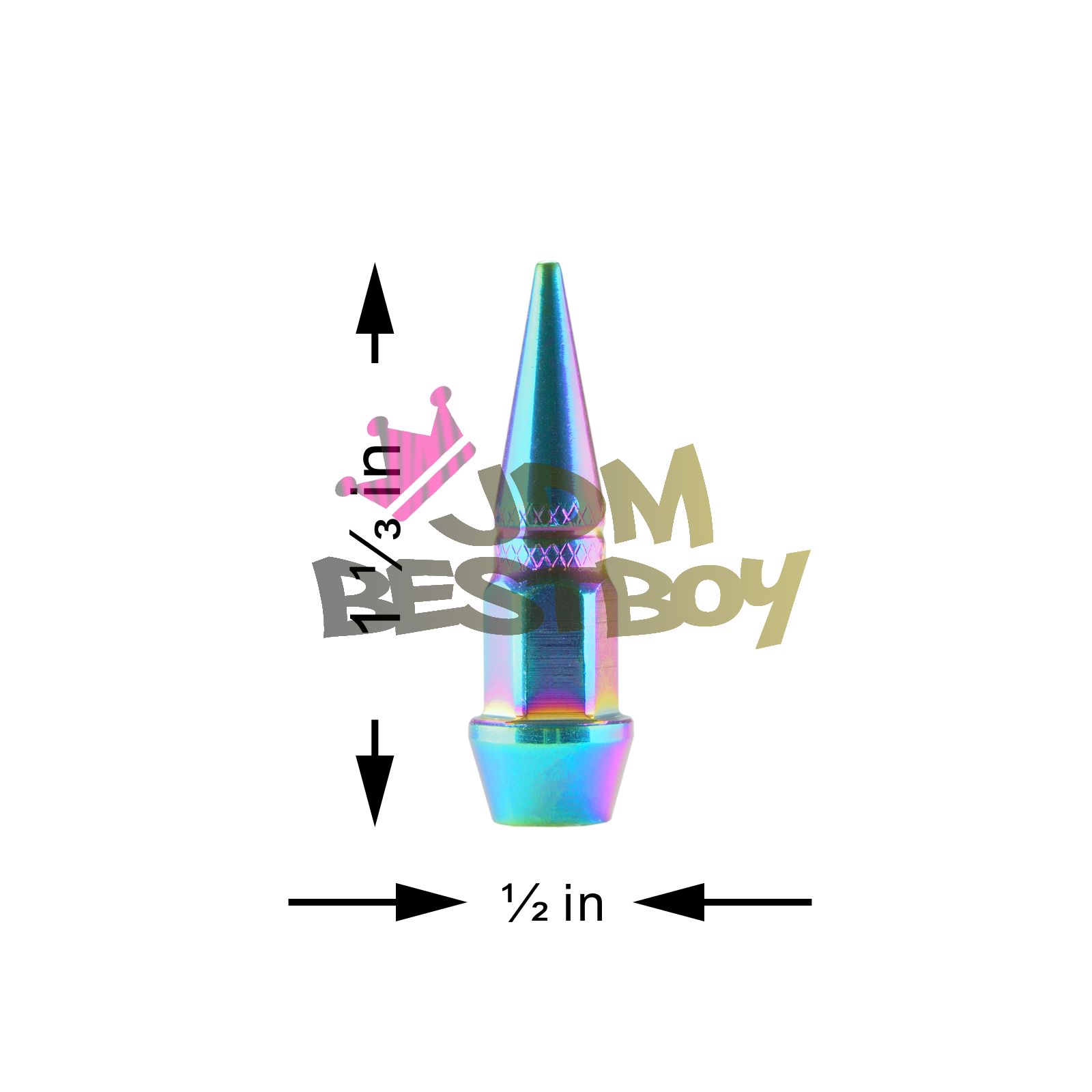 4pcs Red Long Spike Valve Stem Caps Metal Thread Set For Wheel Tires