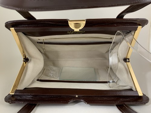 Czarina Large Brown Calf Leather 1950s Vintage Handbag Buff Suede LIning & Box - Picture 15 of 24